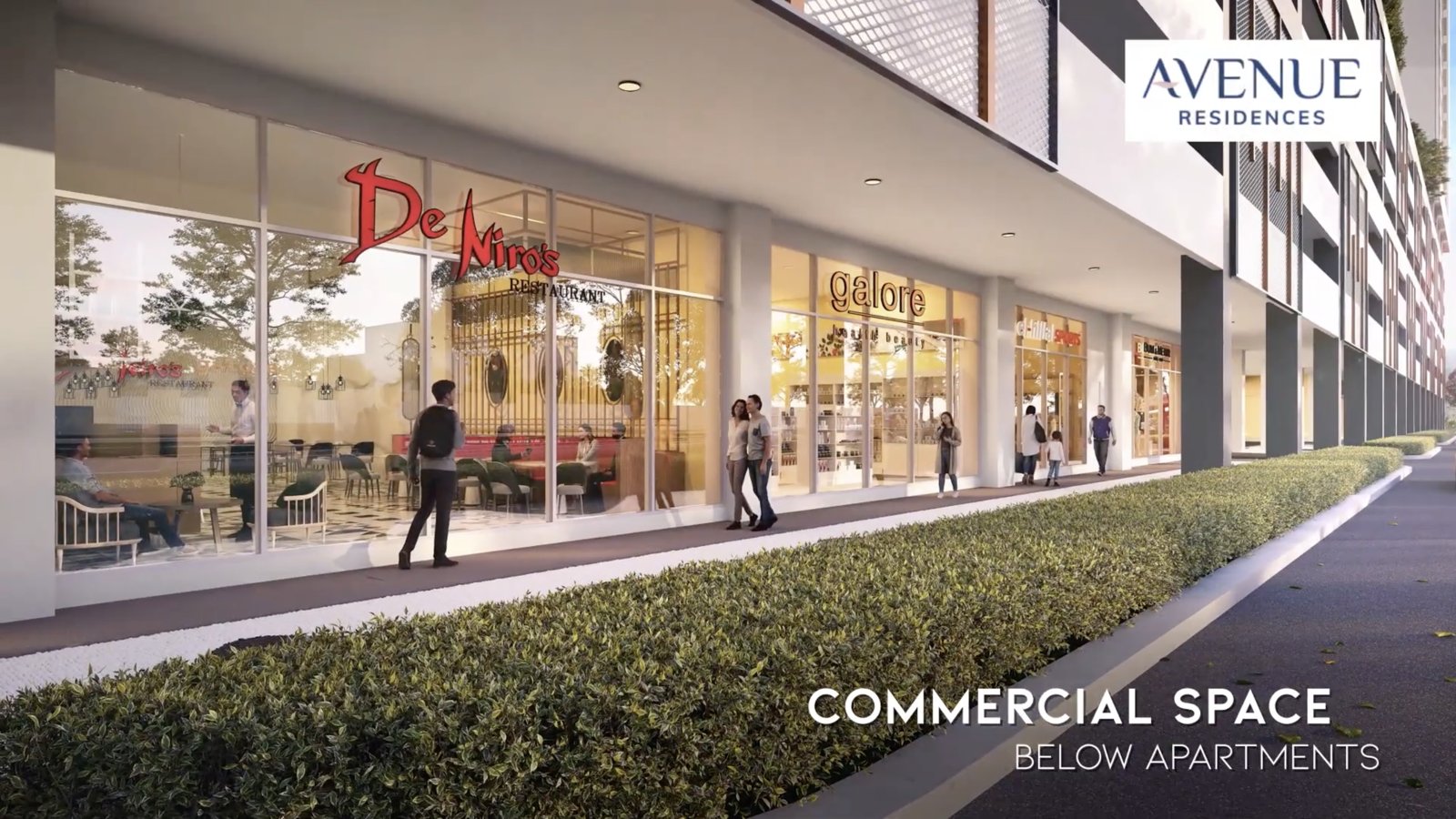 SKS Avenue JBCC commercial space below Avenue Residences apartments