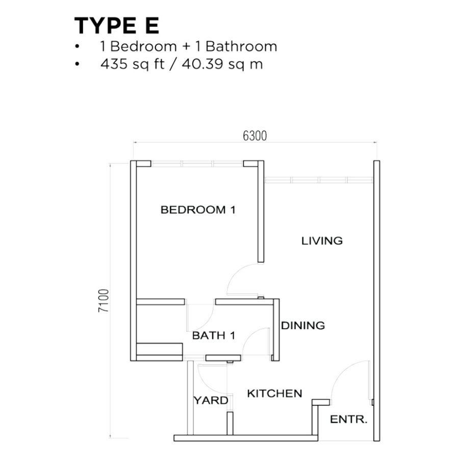 Avenue Residences Type E floor plan