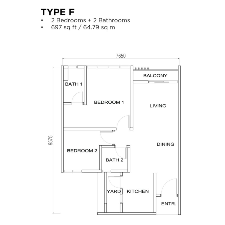 Avenue Residences Type F floor plan