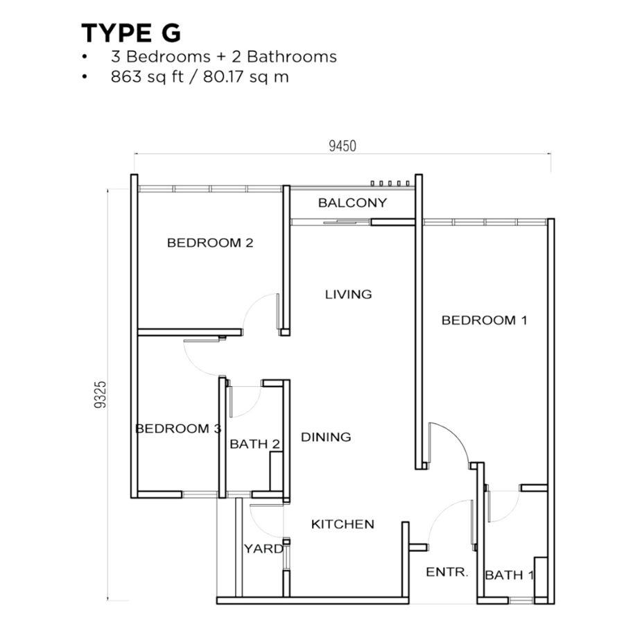 Avenue Residences Type G floor plan