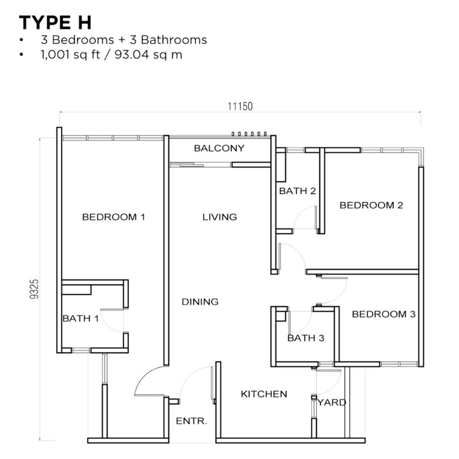 Avenue Residences Type H floor plan